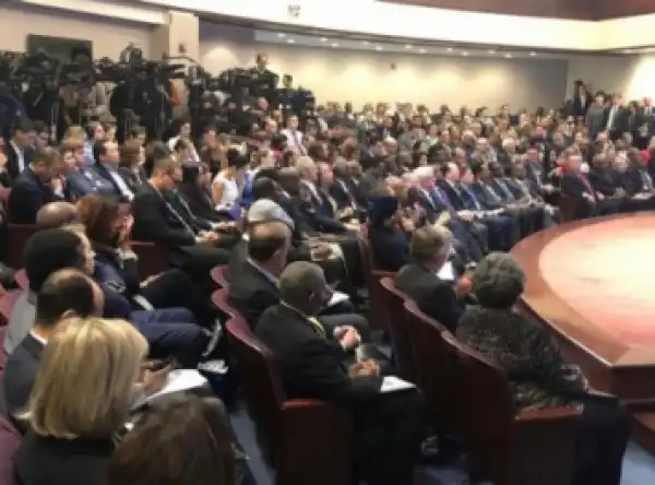 Photos Of Bukola Saraki At Launch Of Trump’s Africa Strategy In US
